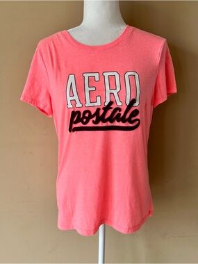 Aeropostale Classic Crew XL Aero Pink White Maroon Shirt Top Tee
